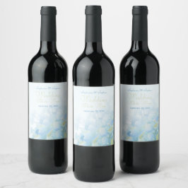 Rótulo De Garrafa De Cerveja Hydrangea floral do vinho de casamento personaliza