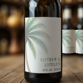 Rótulo De Garrafa De Cerveja Ilha de Palmeira Destino Casamento Verde