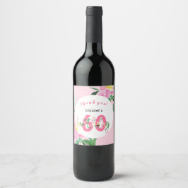 Rótulo De Garrafa De Cerveja Ilustração Exótica de Aquarela Floral Cor-de-Rosa-