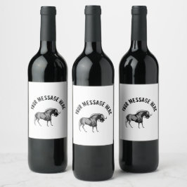 Rótulo De Garrafa De Cerveja Ilustração Simples Black Wildebeest