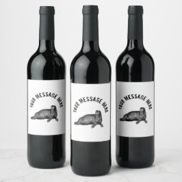 Rótulo De Garrafa De Cerveja Ilustração Simples de Black Walrus