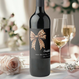 Rótulo De Garrafa De Cerveja Impressão-arco-leopardo - aniversário negro