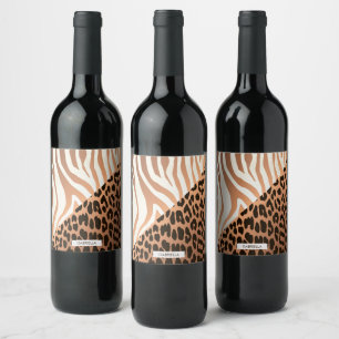 Rótulo De Garrafa De Cerveja Impressão da zebra e do leopardo