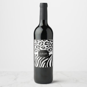 Rótulo De Garrafa De Cerveja Impressão do Lepard / Impressão Zebra