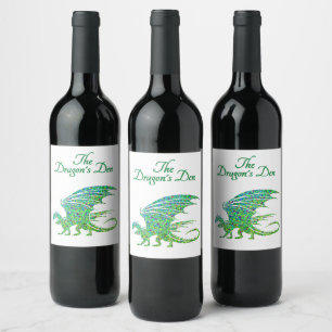 Rótulo De Garrafa De Cerveja Incrível Dragão Verde Mosaico Pessoal