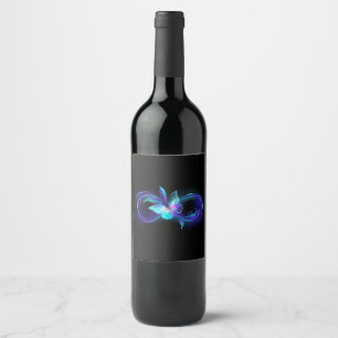 Rótulo De Garrafa De Cerveja Infinidade brilhante com borboleta mágica