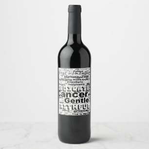 Rótulo De Garrafa De Cerveja Inspiração de Nuvem do Word Zodiac do cancer