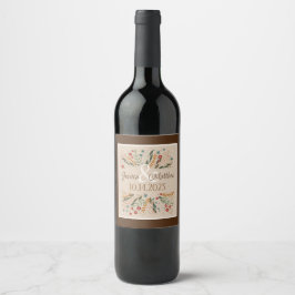 Rótulo De Garrafa De Cerveja Inspiratividade de Casamento com Flores Silvestres