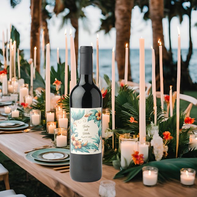 Rótulo De Garrafa De Cerveja Iridescência tropical (Criador carregado)