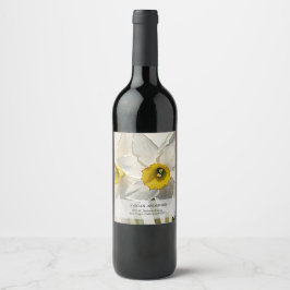 Rótulo De Garrafa De Cerveja Íris Moderna Flores Aquarela