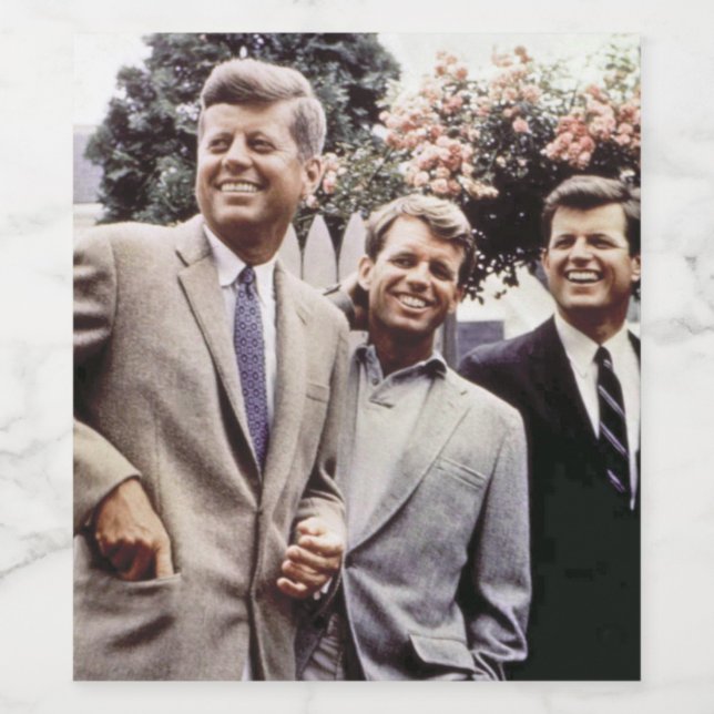 Rótulo De Garrafa De Cerveja Irmãos com o Presidente John Kennedy White House (Rótulo Único)