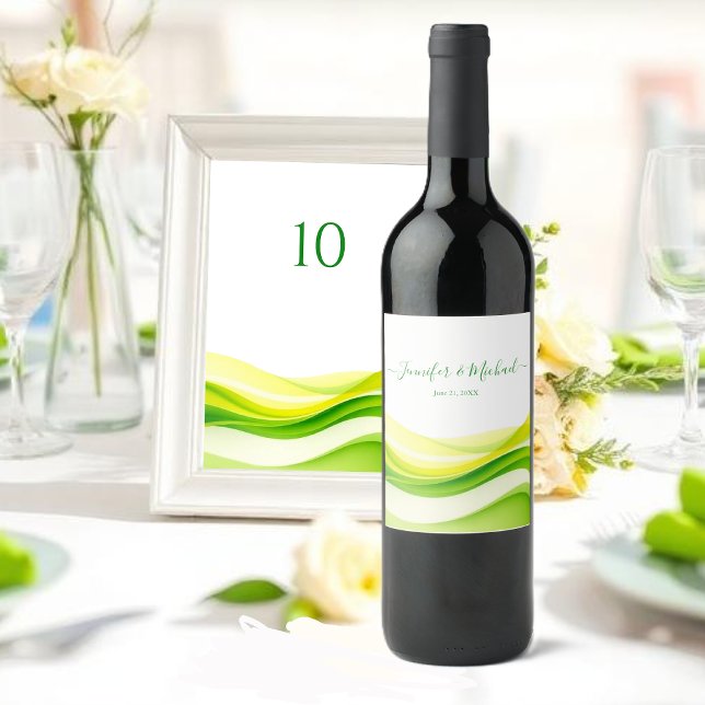 Rótulo De Garrafa De Cerveja Island Citrus Green and Yellow (Island Citrus Green and Yellow Wine Label )