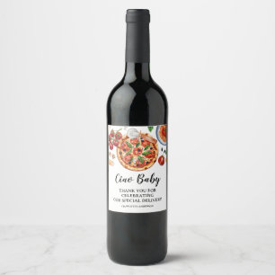 Rótulo De Garrafa De Cerveja Italian Ciao Baby Pizza Chá de Bebê Vermelho