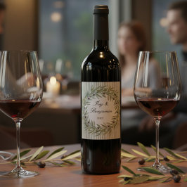 Rótulo De Garrafa De Cerveja Jantar de Ensaios com Listra Verde Oliva Toscana