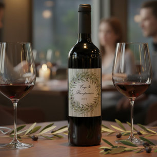 Rótulo De Garrafa De Cerveja Jantar de Ensaios com Listra Verde Oliva Toscana