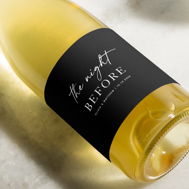 Rótulo De Garrafa De Cerveja Janto de ensaio de casamento negro | Noite Antes (Criador carregado)