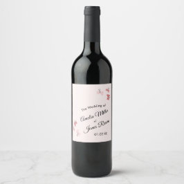 Rótulo De Garrafa De Cerveja Jardim de Borboletas Rosa Casamento Romântico Simp