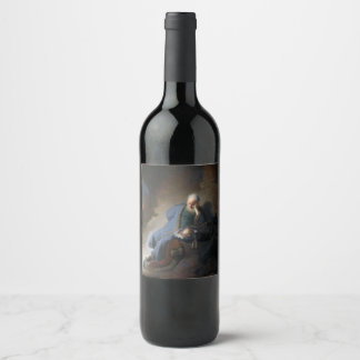 Rótulo De Garrafa De Cerveja Jeremiah Lamentando a queda de Jerusalém, Rembrand
