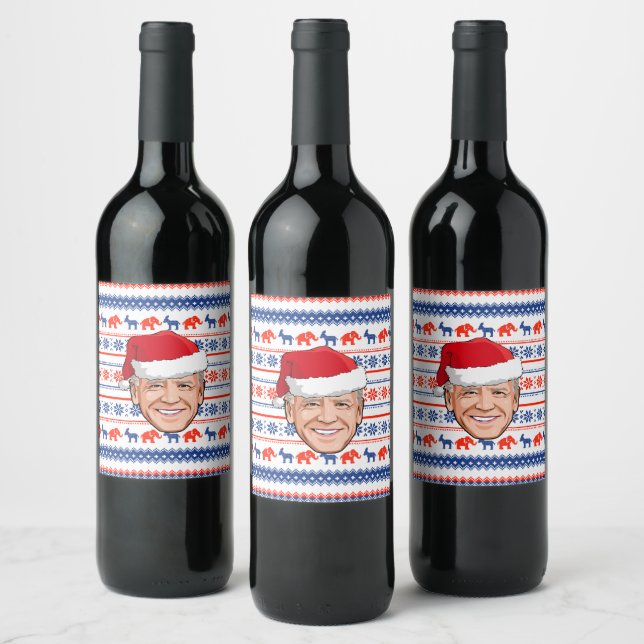 Rótulo De Garrafa De Cerveja Joe Biden Christmas (Garrafas)