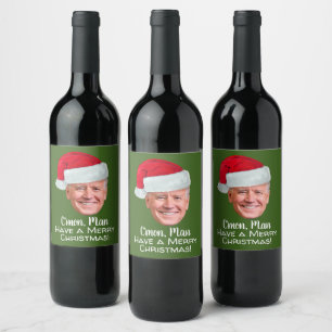 Rótulo De Garrafa De Cerveja Joe Biden Santa Hat C-mon Man - Feliz Natal