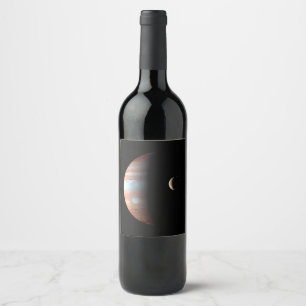Rótulo De Garrafa De Cerveja Júpiter Planeta Gigante Gasoso & Io Lua Galileana