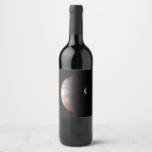 Rótulo De Garrafa De Cerveja Júpiter Planeta Gigante Gasoso & Io Lua Galileana