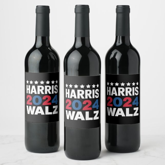 Rótulo De Garrafa De Cerveja Kamala Harris Walz Para Presidente Vice-Presidente (Garrafas)