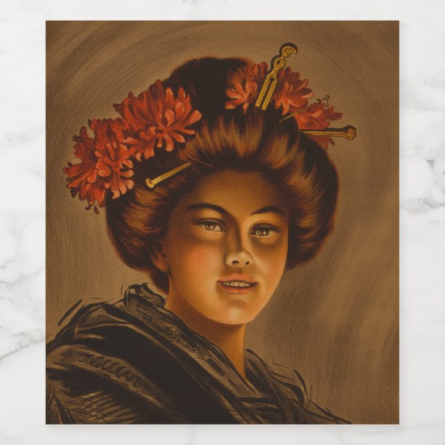 Rótulo De Garrafa De Cerveja Karama: Atriz japonesa Romance Geisha (Rótulo Único)