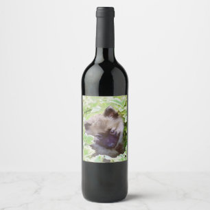 Rótulo De Garrafa De Cerveja Keeshond Puppy na Pintura Original