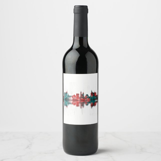 Rótulo De Garrafa De Cerveja Krakow Polônia Skyline (Frente)