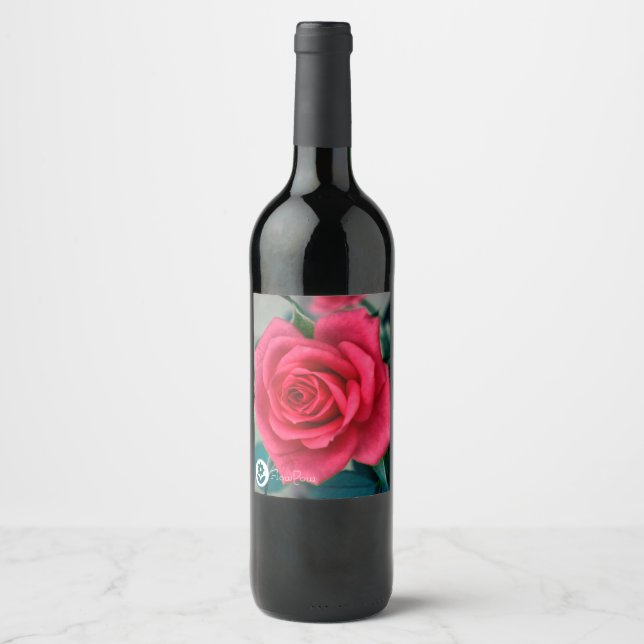Rótulo De Garrafa De Cerveja ʟ ᴏ ᴡᴏ ᴡ | Rosa ~ Romance (Frente)