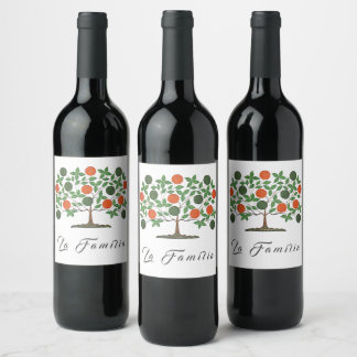 Rótulo De Garrafa De Cerveja La Familia O Vinho Da Reunião De Árvores Familiare