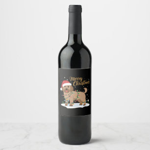Rótulo De Garrafa De Cerveja Labradoodle Felry Natal Engraçado Cachorro de Nata