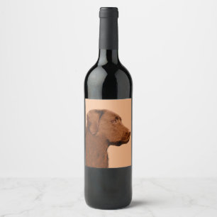 Rótulo De Garrafa De Cerveja Labrador retriever (chocolate) que pinta - arte do