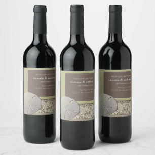 Rótulo De Garrafa De Cerveja Lace de areia dólar, Casamento de praia de Vintage