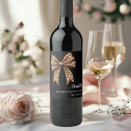 Rótulo De Garrafa De Cerveja Laço estampa de leopardo preto Festa de Solteira