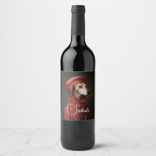 Rótulo De Garrafa De Cerveja Lady Saluki Dog