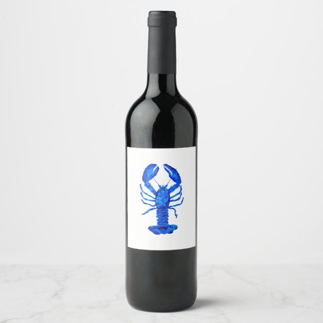 Rótulo De Garrafa De Cerveja Lagosta Azul (Frente)