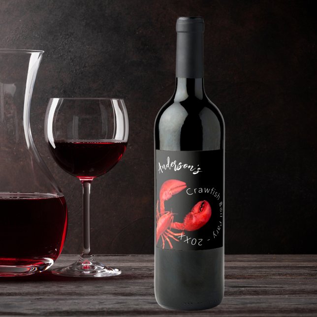 Rótulo De Garrafa De Cerveja Lagosta vermelha-lagosta-negra (Criador carregado)