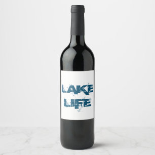 Rótulo De Garrafa De Cerveja "Lake Life" Azul, em jejum