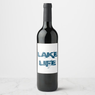 Rótulo De Garrafa De Cerveja "Lake Life" Azul, em jejum