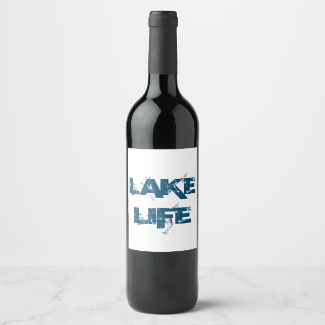 Rótulo De Garrafa De Cerveja "Lake Life" Azul, em jejum (Frente)