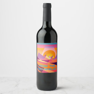 RÓTULO DE GARRAFA DE CERVEJA LANDSCAPE PERSONALIZADO NEO GEO SUNSET