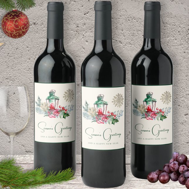 Rótulo De Garrafa De Cerveja Lanterna de Folhagem Personalizada Natal Moderno M (Criador carregado)