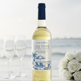 Rótulo De Garrafa De Cerveja Last Toast on the Coast Beach Bachelorette Party 