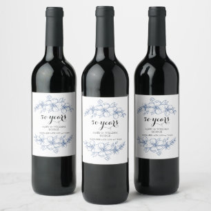 Rótulo De Garrafa De Cerveja Lavanda roxo floral 50º aniversário de casamento