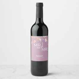 Rótulo De Garrafa De Cerveja Lavendar Garrafa de Vinho de Flores Selvagens para