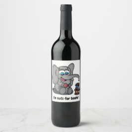 Rótulo De Garrafa De Cerveja Leitura de Elefante: Eu sou Loucos de Livros