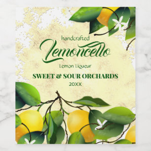 Rótulo De Garrafa De Cerveja Lemon Citrus Fruta Lemoncello