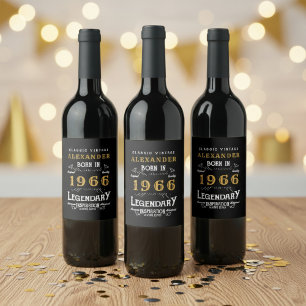 Rótulo De Garrafa De Cerveja Lenda de 60 Anos de Idade Nascido em 1966 Vintage